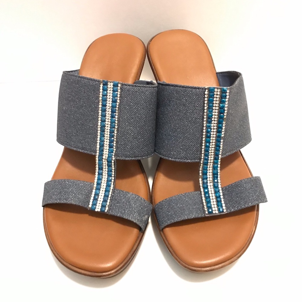 Blue Wedge Heels